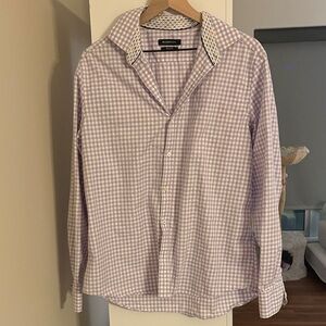 Bugatchi Lavender Checkered Button Down Shirt